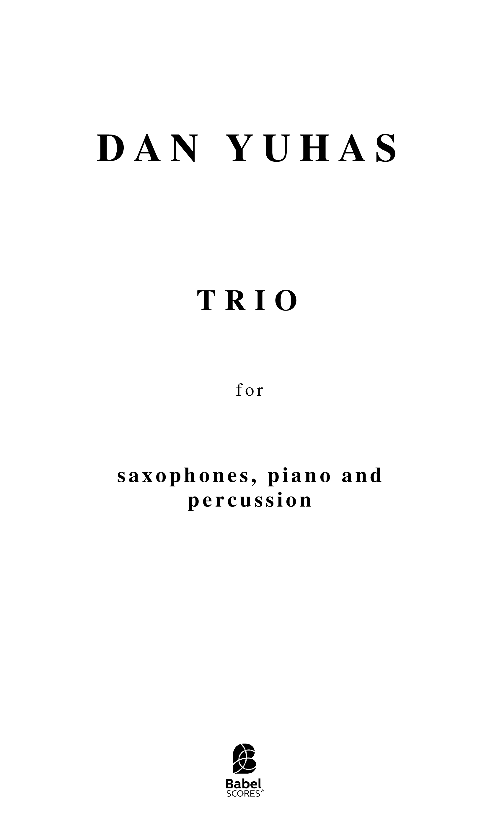Trio for saxophones piano and percussion A4 z
