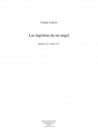Las Lagrimas de un angel  - Quatuor à cordes no. 3 image