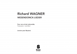 WAGNER - Wesendonck-lieder image