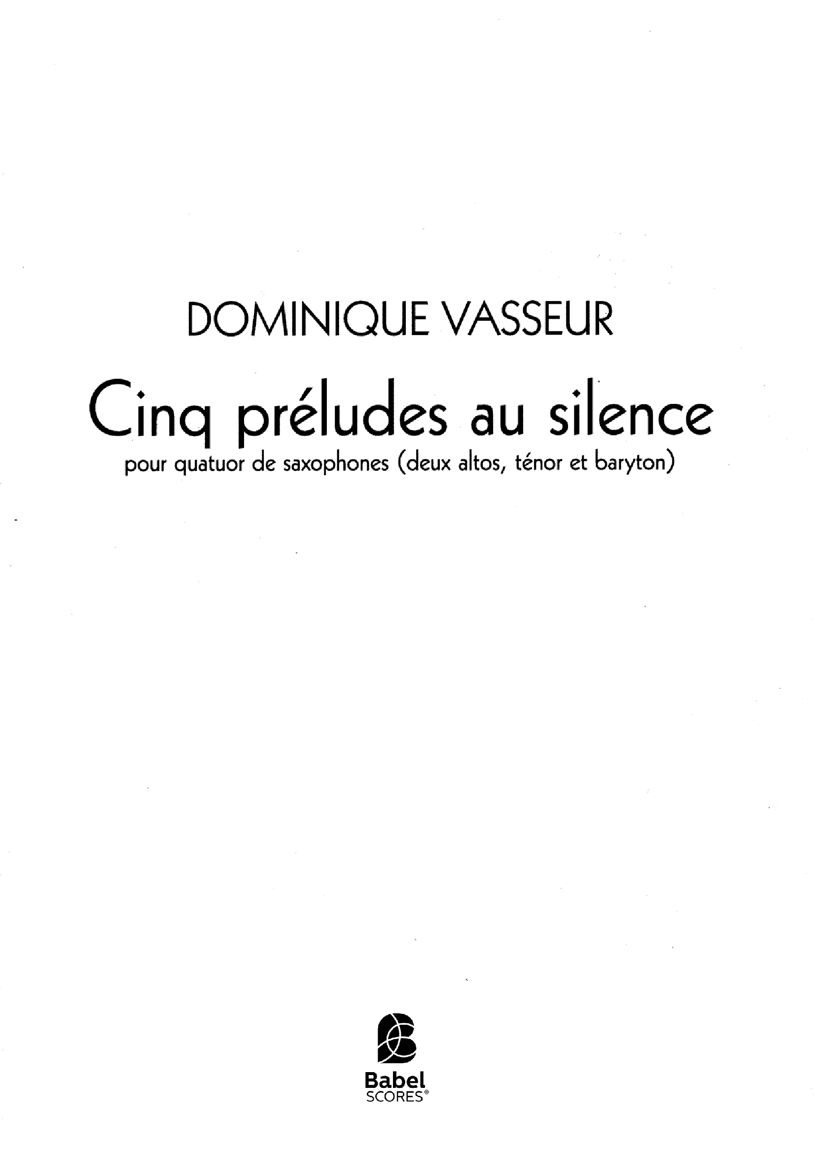 Cinq Preludes au Silence A4 z 2 1 17