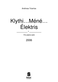 Klythi...Méné...Élektris