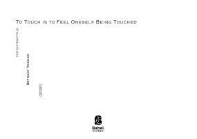 To Touch is to Feel Oneself Being Touched image