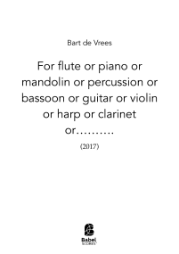 For flute or piano or mandolin or percussion or bassoon or guitar or harp or clarinet or.... image