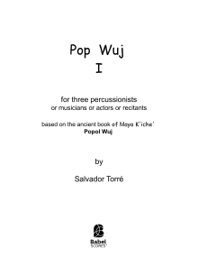 Pop Wuj I - Three Performers- Salvador Torré