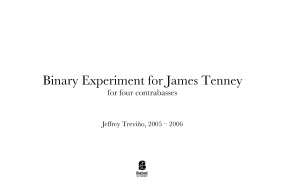 Binary Experiment for James Tenney image