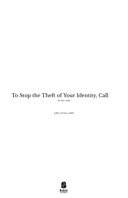 To Stop the Theft of Your Identity, Call image